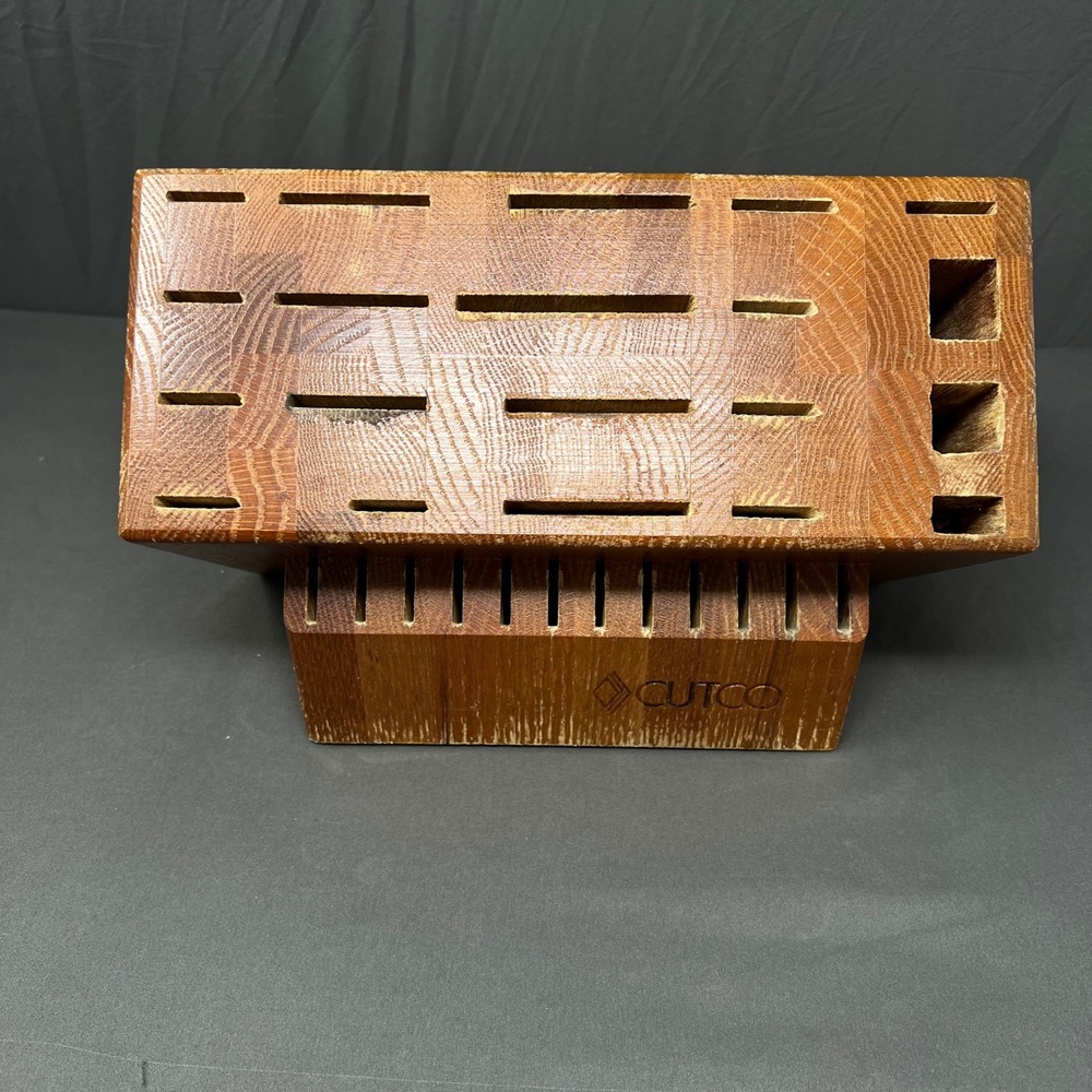 Cutco Wooden 32 slots Knife Block Large Brown Countertop Storage Organizer